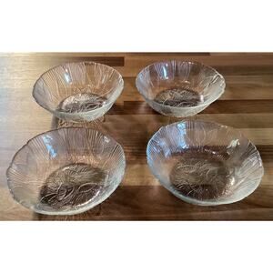 Arcoroc Floral Crocus Embossed CANTERBURY 6 3/8" Salad/Cereal Bowls Set of 4